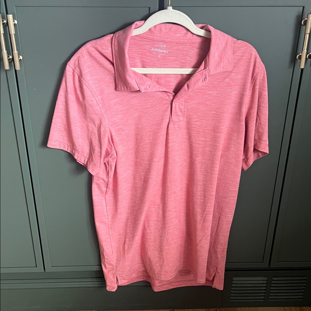 J Crew Men's Polo Shirt in Soft Pink